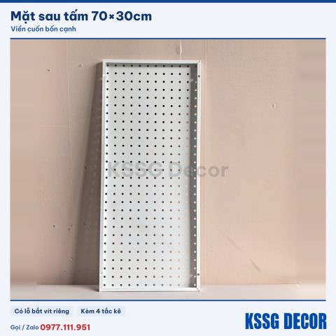 Mặt sau tấm tôn lỗ 70×30cm màu đen