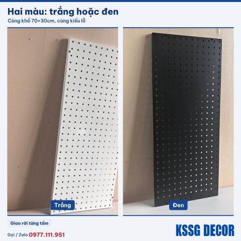 Tấm tôn lỗ 70×30cm màu đen, cận cảnh màu sơn