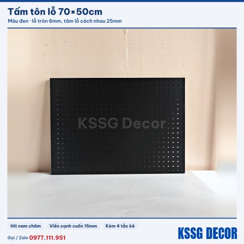Tấm tôn lỗ 70×50cm, đen hoặc trắng