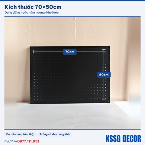 Tấm tôn lỗ 70×50cm màu trắng, ảnh ghi kích thước