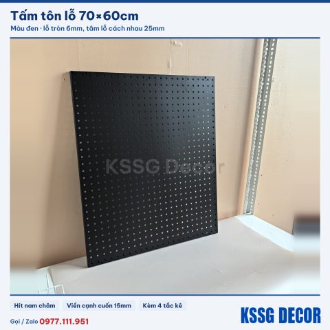 Tấm tôn lỗ 70×60cm, đen hoặc trắng