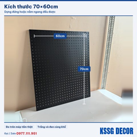 Tấm tôn lỗ 70×60cm màu trắng, ảnh ghi kích thước