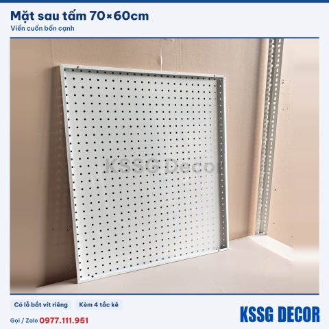 Mặt sau tấm tôn lỗ 70×60cm màu trắng