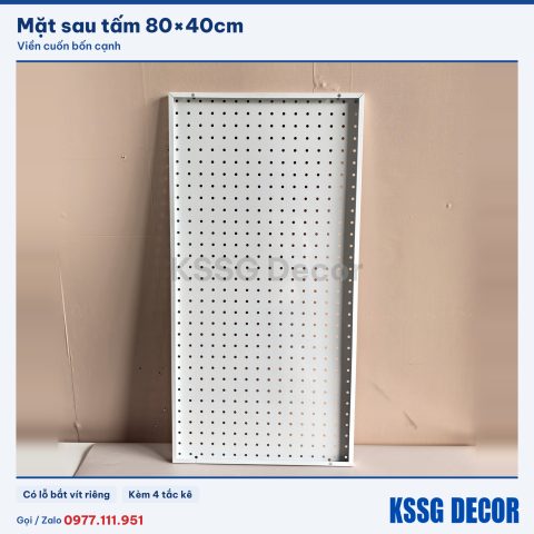 Mặt sau tấm tôn lỗ 80×40cm màu đen