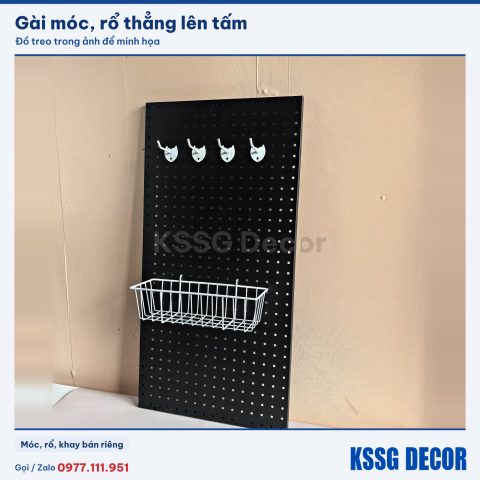 Tấm tôn lỗ 80×40cm màu đen treo đồ nghề