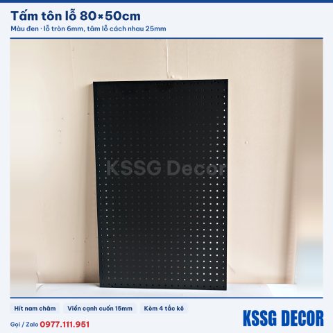 Tấm tôn lỗ 80×50cm, đen hoặc trắng