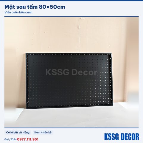 Mặt sau tấm tôn lỗ 80×50cm màu đen