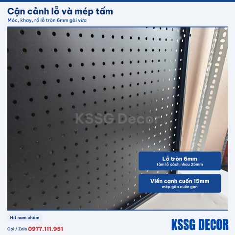 Cận cảnh tấm tôn lỗ 80×50cm màu trắng