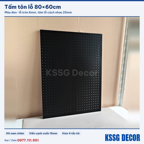 Tấm tôn lỗ 80×60cm, đen hoặc trắng