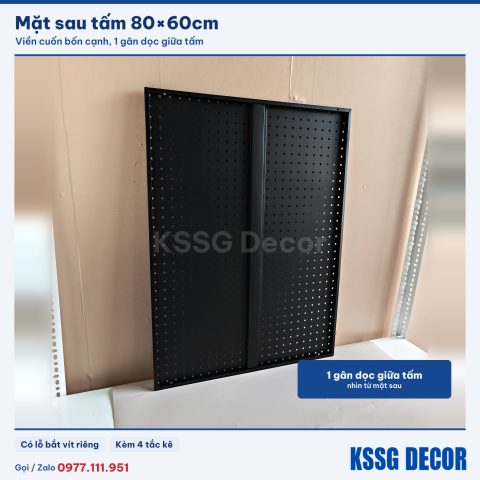 Mặt sau tấm tôn lỗ 80×60cm màu đen