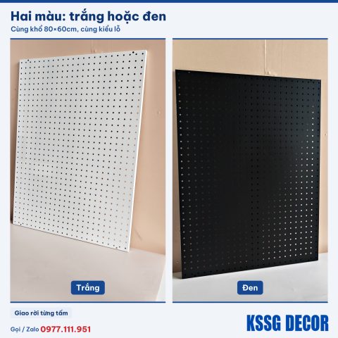 Tấm tôn lỗ 80×60cm màu đen, cận cảnh màu sơn