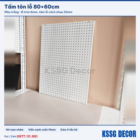 Tấm tôn lỗ 80×60cm màu trắng