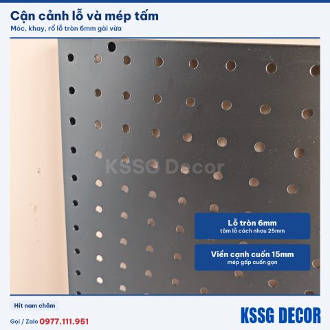 Cận cảnh tấm tôn lỗ 80×60cm màu trắng