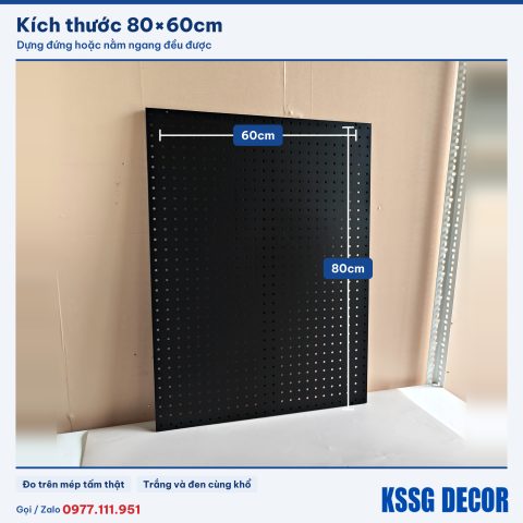 Tấm tôn lỗ 80×60cm màu trắng, ảnh ghi kích thước