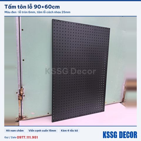 Tấm tôn lỗ 90×60cm, đen hoặc trắng