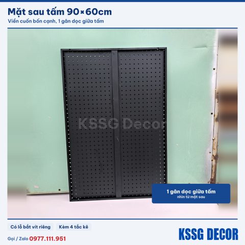 Mặt sau tấm tôn lỗ 90×60cm màu đen