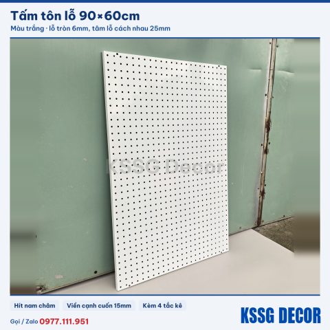 Tấm tôn lỗ 90×60cm màu trắng