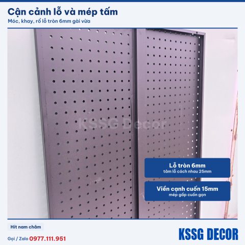 Cận cảnh tấm tôn lỗ 90×60cm màu trắng