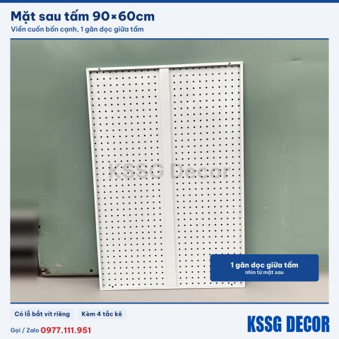 Mặt sau tấm tôn lỗ 90×60cm màu trắng