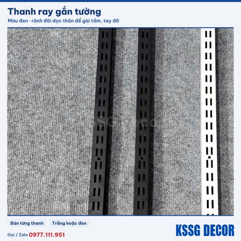 Thanh ray 180cm, đen hoặc trắng