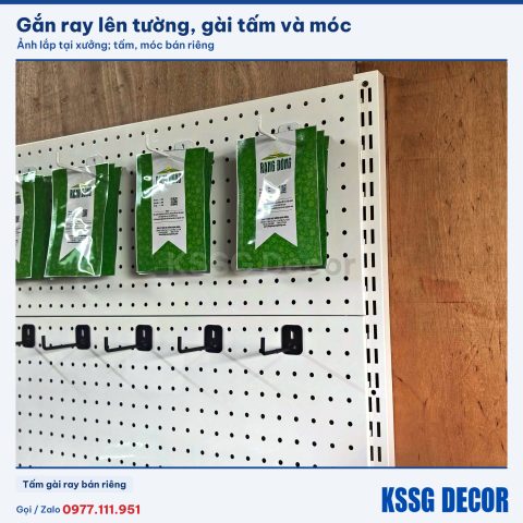 Thanh ray 90cm màu trắng khi dùng thực tế