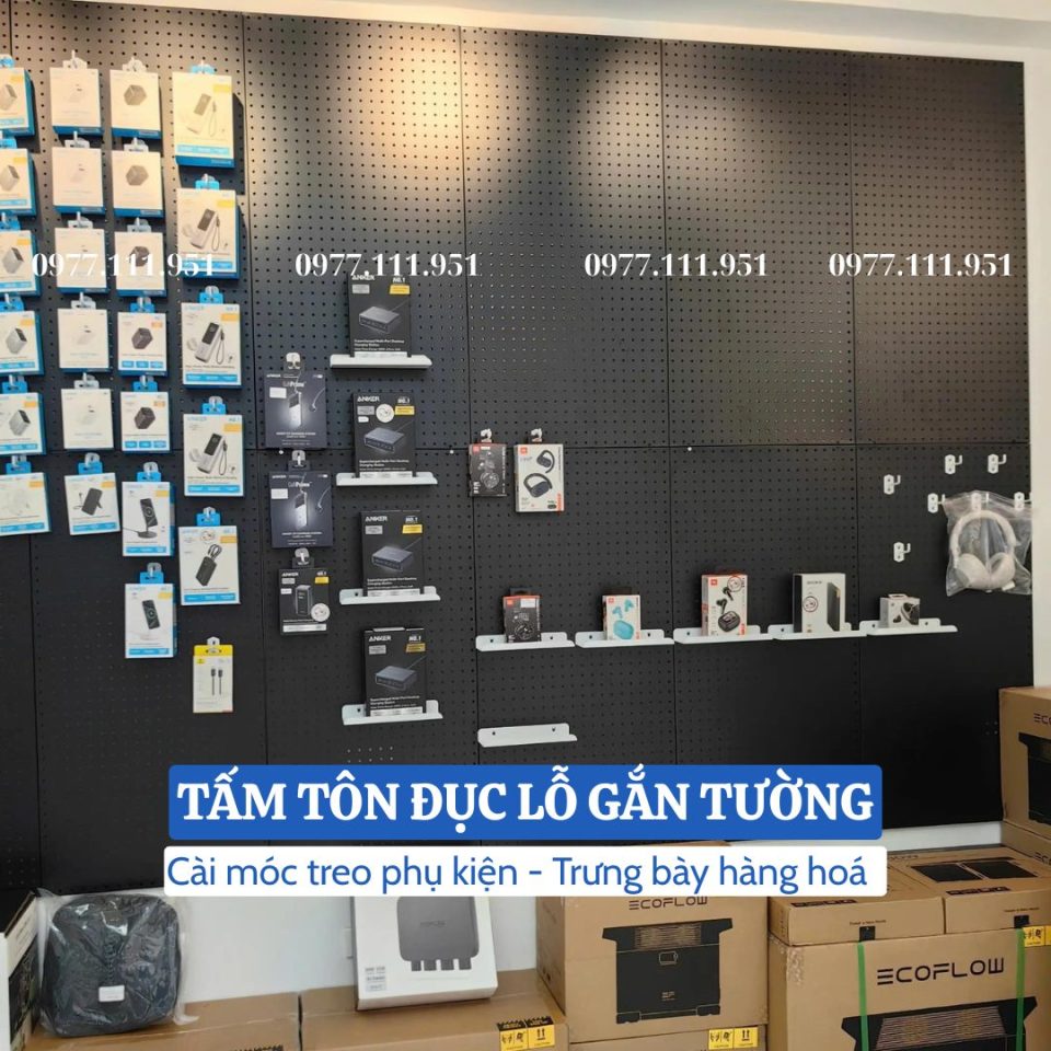 Tấm tôn đục lỗ là gì, khác pegboard lỗ vuông ra sao