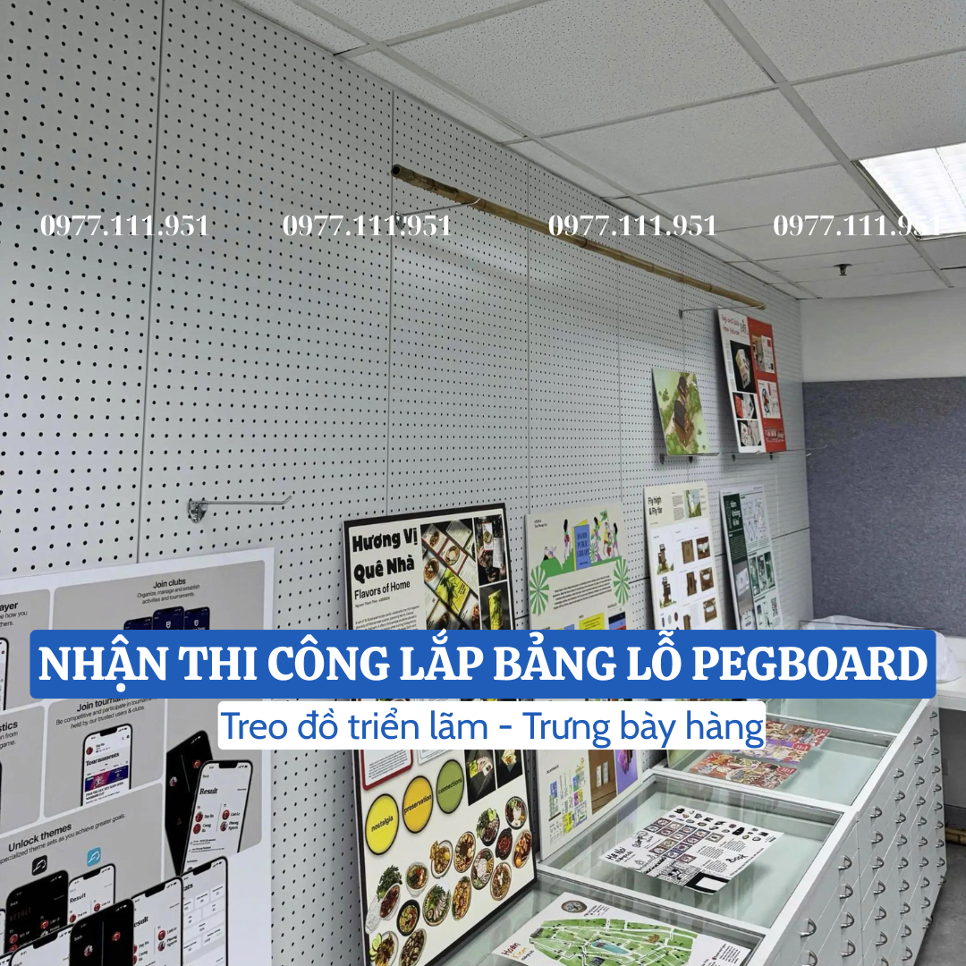 Tấm tôn đục lỗ 1.2mx50 Tấm tôn đục lỗ cài móc treo phụ kiện